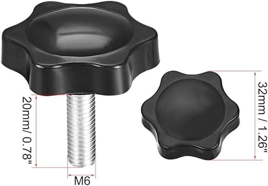 Clamping Handle Screw Knobs Handle Star Knob M6 x 20mm Male Thread 3pcs M6*20 *3