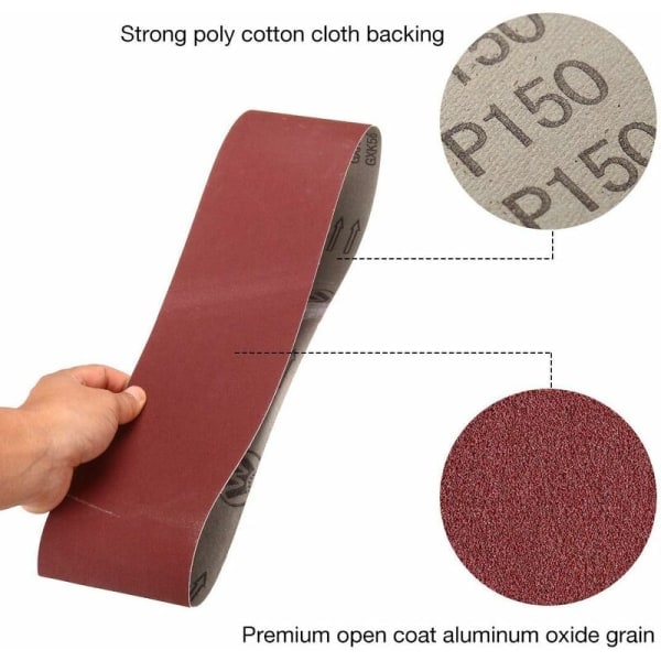 Slipbånd 100 x 915 mm 80 120 150 240 400 Grov/Fint Korn Slipbånd for Bandslipmaskin (10 stk)