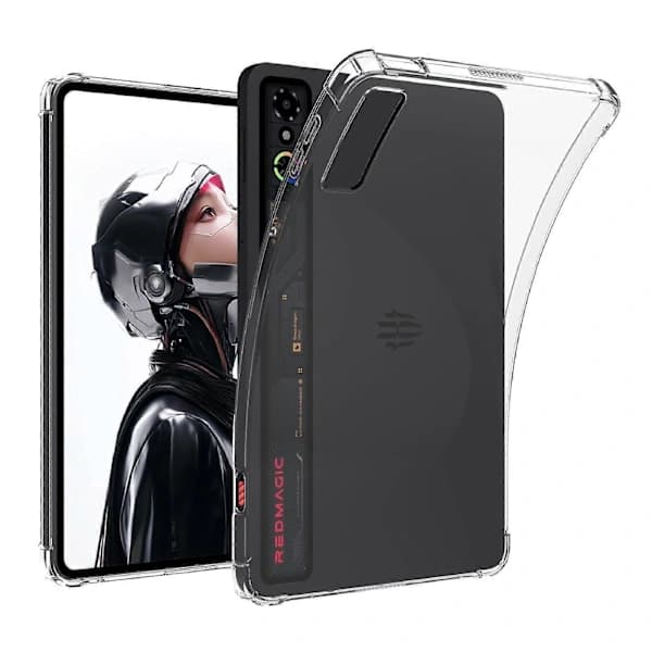 Cover til RedMagic Astra Gaming Tablet, Blød TPU-bagside, Transparent Rød