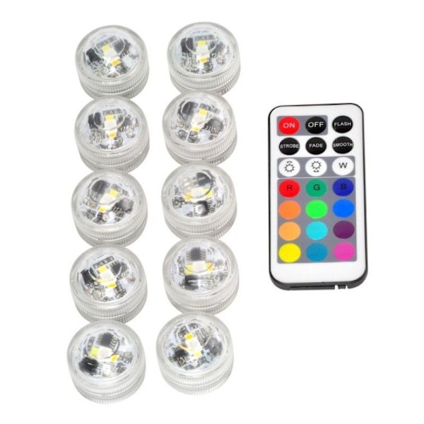 Undervanns LED-lamper Mini RGB Flerfarget Damm Belysning