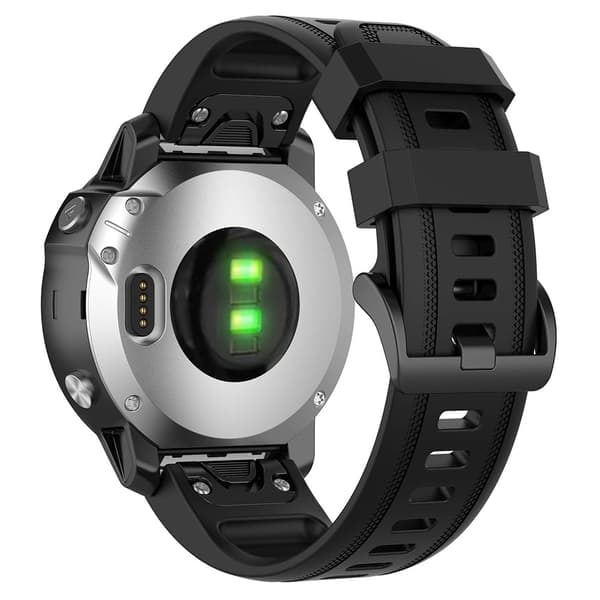 TS-Armbånd i silikon til Garmin Fenix 6S - 20mm - Svart