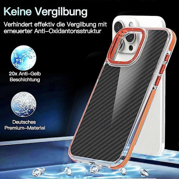 Tofarget karbonfiberveske for iPhone 14 Plus