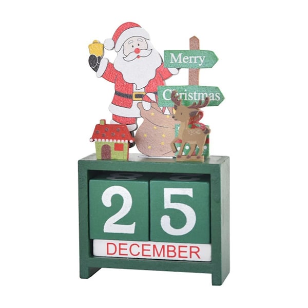 TS-Julbordskalender Bordsnummer Datum Träklossar Kalender Nedräkning Jul Skrivbordskalender