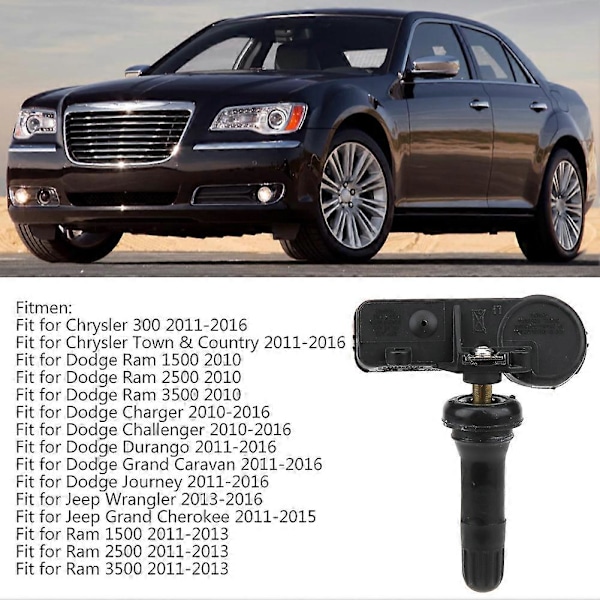 4 st Däcktryckssensorer 68241067AB 433 MHz TPMS Passar till Jeep Wrangler