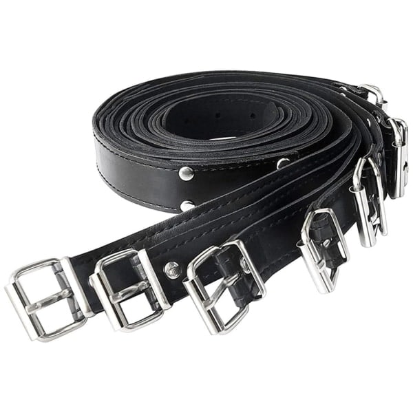 7-delars SM Sex Bondage Set, BDSM Justerbara Läderremmar - Perfekt