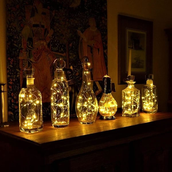 LED Flaskpropp 8-pack 20 LED Korklampor med