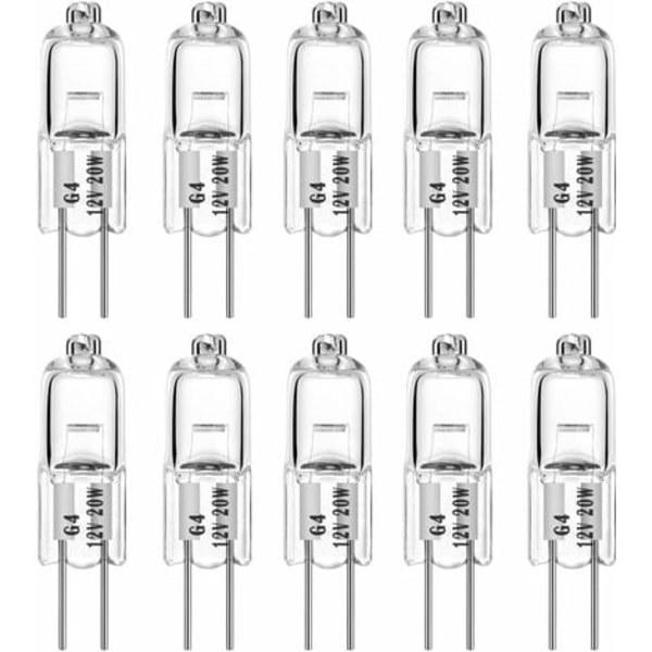 TS-Halogenpærer G4 20W 12V T3 JC Type 2-pins baseerstatning for landskap under skap Puck Light Track Lighting Dimmable (1