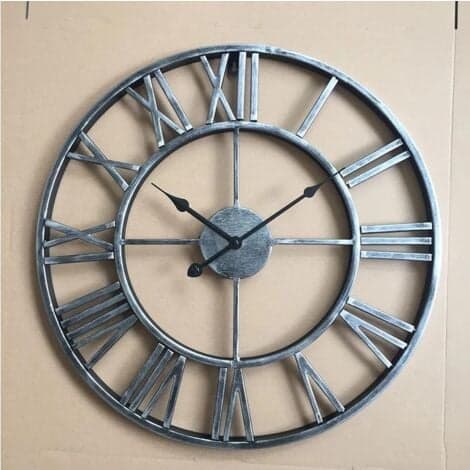 Vintage klokke grå D40cm - Atmosphera interiørdesigner