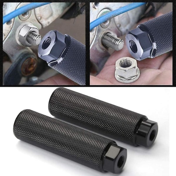 4 stk. cykelpinde, skridsikre BMX-pinde af aluminiumslegering til cykelcykling, bagerste fodstøtte