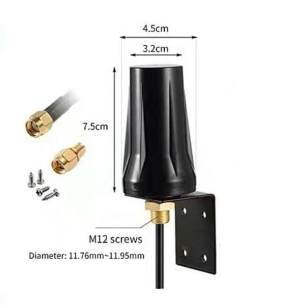 TS-Antenn 4G LTE Utomhus SMA Hane Mimo 5dBi Rundstrålande Extern Vattentät för 4G LTE Mobil Router Gateway Modem Cellulär Kamera för Övervakning