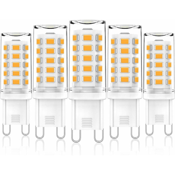 G9 LED Varmvit, G9 LED-lampa 3W Motsvarar 28W 33W 40W halogenlampor, AC 220V-240V, flimmerfri, 5-pack, [Energiklass A+]