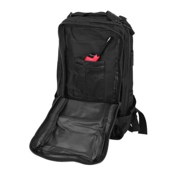 Militærtaske / Rygsæk i Nylon, Sort - 26 Liter