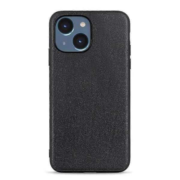 För iPhone 14 Plus Läderfodral med Lammskinnstextur