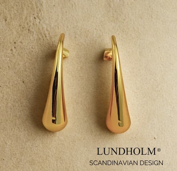 Gulddråbeøreringe til kvinder, allergivenlige vandafvisende tåre-dangle-øreringe i rustfrit stål, skandinavisk minimalistisk gave