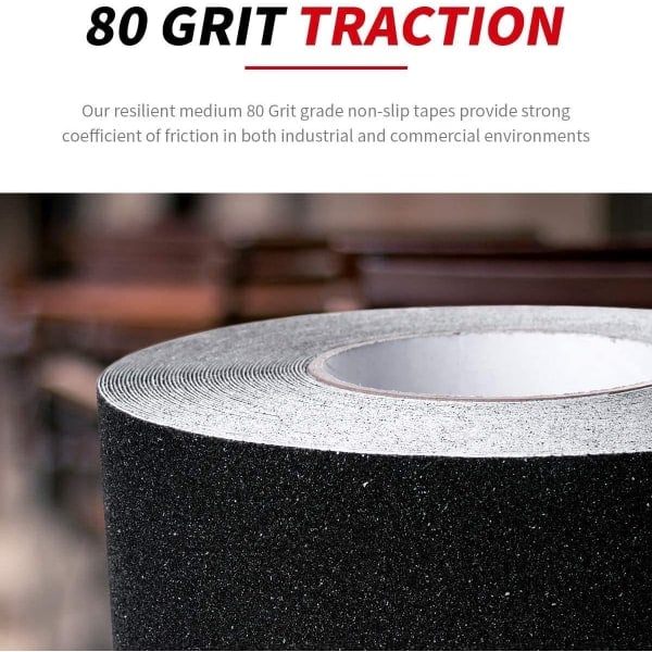 Skridsikker tape 5cm x 10m, Sort Højstyrke Anti-Slip - Perfekt