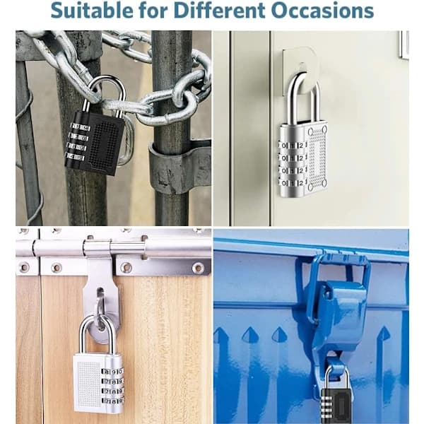 Combination Padlock, Waterproof Padlock with Code, 4 Digits