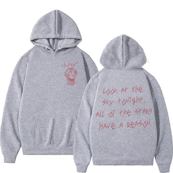 Rapper Lil Peep Tour Koncert Hættetrøje Herretøj Hip Hop Mode Pullover Sweatshirt Unisex Casual Langærmet Hættetrøje Gotisk Streetwear Sort S