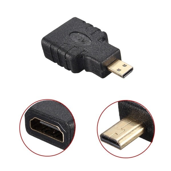 Forgyldt Micro-HDMI til HDMI Adapter sort 11