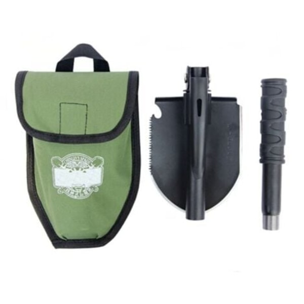 Multifunksjonell spade, 10-funksjons sammenleggbar spade, multifunksjonell sammenleggbar spade for kutting av grener, camping, overlevelse, fotturer og hagearbeid