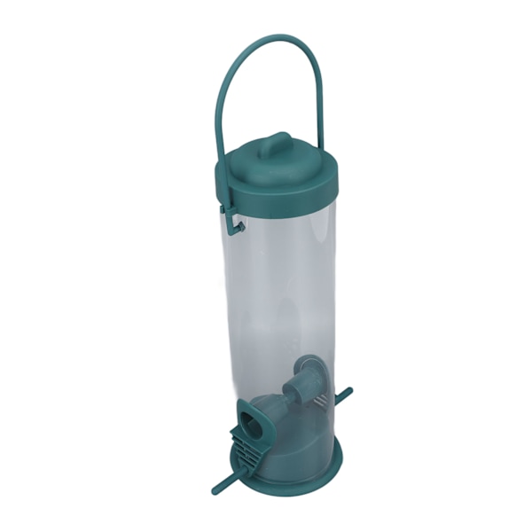 Fuglefoderautomat Rør Hængende med 2 Porte Plast Transparent Finke Foderautomat til Terrasse Have Udendørs