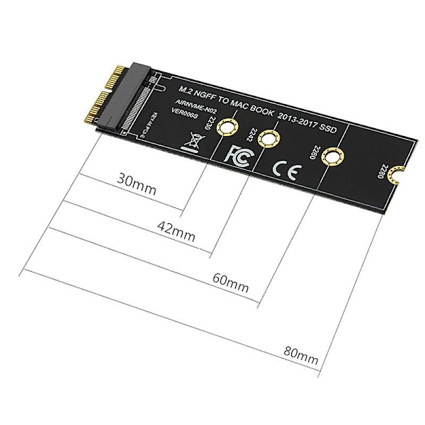 TS-M.2 Nvme Ssd Konverter Adapterkort För Pro Retina 2013-2017 Nvme/ahci Ssd Kit För A1465 A1466 A1398