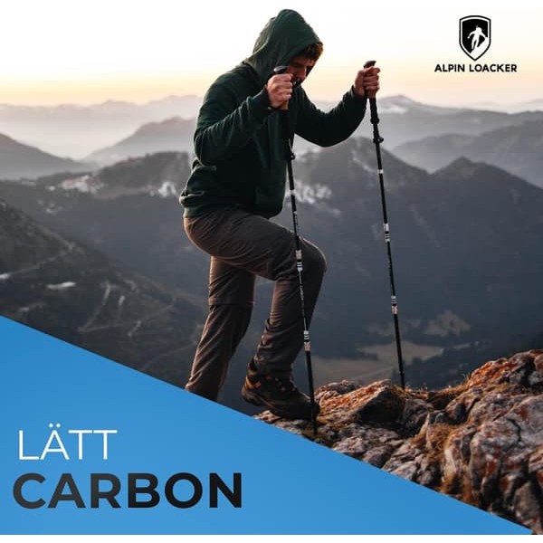 Vandrestave Carbon Sammenklappelige ALPIN LOACKER