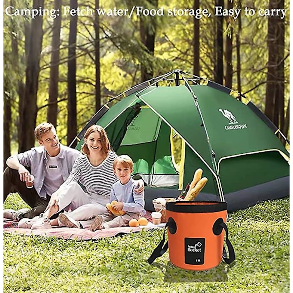 Foldbar Spand, 12L Multifunktionel Bærbar Foldbar Fiskespand - Foldbar Spand til Vask - Vandbeholder til Fiske-Camping-