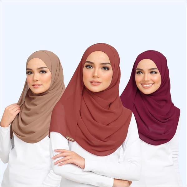 Chiffon Hijab-skjerf for kvinner, mykt elastisk muslimsk hodeplagg, lett hverdags islamsk hodeskjerf, beige