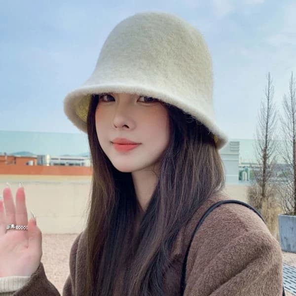 Dame Bucket Hat Hætte GRÅ Grå