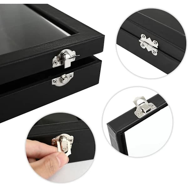 24 Fack Smyckesdisplaylåda Armband Display Organizer Case med Sammetfoder Transparent Lock för Hängsmycken Örhängen Armband