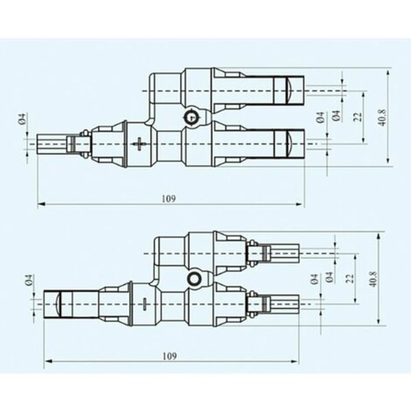 Fotovoltaisk solpanelstik, PV-stik, T/Y-grenstik kabel splitter fitting, til parallelforbindelse mellem solpaneler