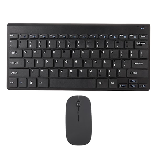 Smart trådløst tastatur og mus-sæt, lydløs LED-indikator, vandtæt, energibesparende, kompakt tastatur og mus-sæt til kontor, sort