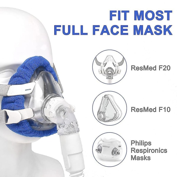 4-pack mjuka CPAP-maskliners Helansikts-Cpap-mask täcker andningsskyddstillbehör Blue