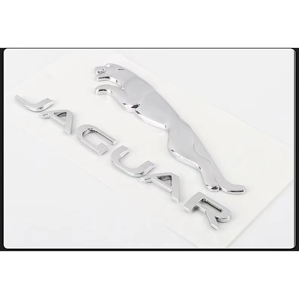 Yousport Fit Jaguar XE XF XJ Bil Bagagerum Emblem Leopard Bag Bil Klistermærke Jaguar Panther Skærm Dekal (Sølv)