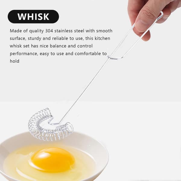 2 Stykker Visp Egg Liten Visp Vispare Rustfritt Stål Eggvisp Flat Fjærspole Visp Eggskummer