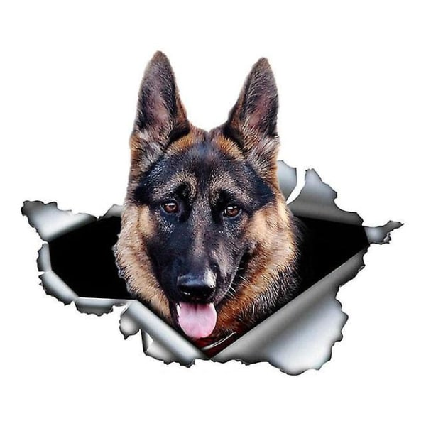 Självhäftande 3d-dekal för hundbilsdekal (1 st-grå)