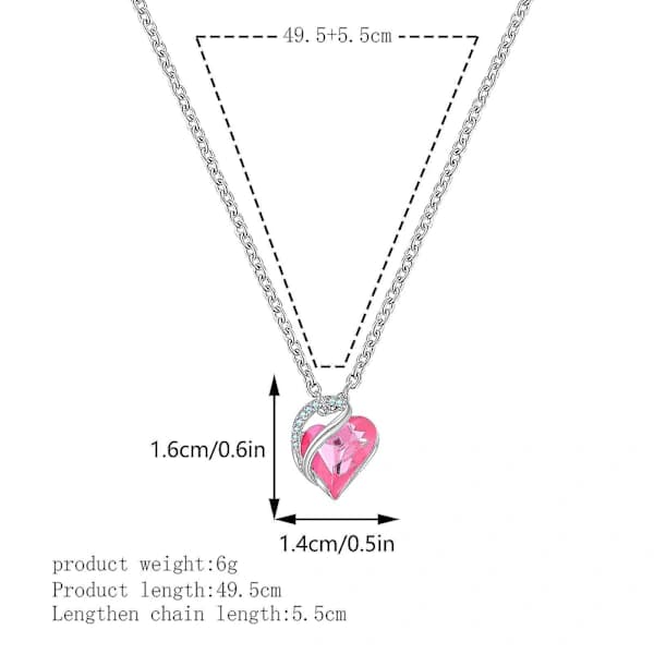 Modehalsband för kvinnor med kärlekshjärta, diamantberlock, Mors dag-present, smycke