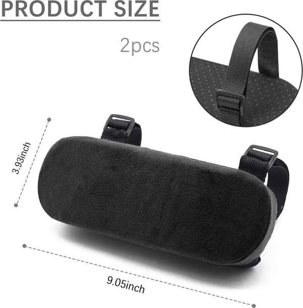 Kontorstol Armputer, 2-pakning, Minneskum Albueputer, Avansert Ergonomi, Svart