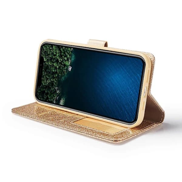 Glitterpulver Kærlighed Læder Telefoncover til iPhone 13