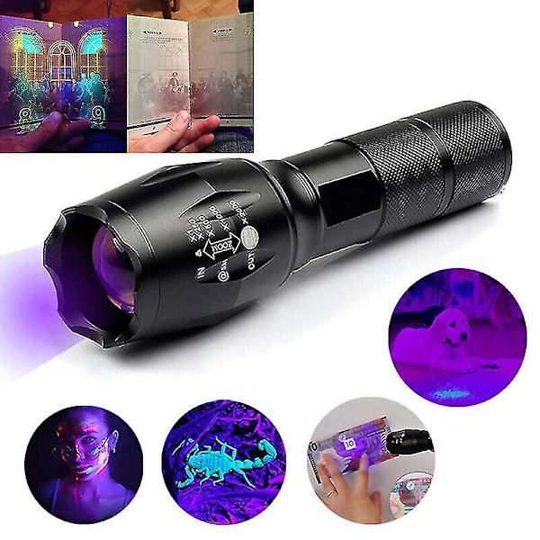 Superstark 120000lm UV-ficklampa Ultra Violett Ficklampa Blacklight Lampa LED