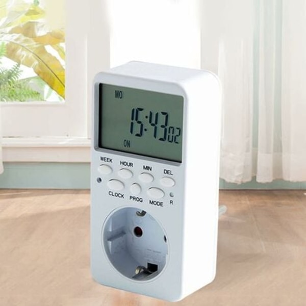 TS-Elektronisk Programmerbar Digital Stikkontakt med Bryter Relékontroll