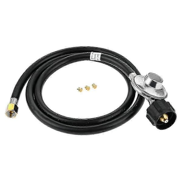 Universal Grill Konverteringssæt NG til LP Adapter Lækagesikker Messing og Gummi til BBQ Griller Campingfester Sort 5 FT Black
