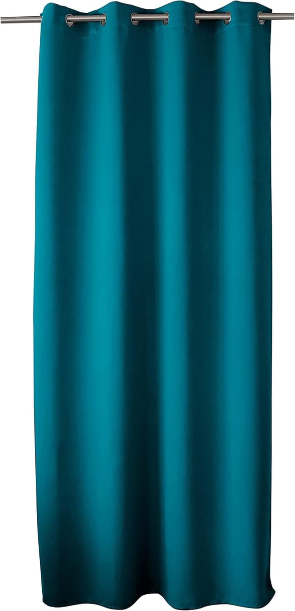 Mörkläggningsgardin Termiskt Isolerad Ogenomskinlig Polyester Med Öljetter för Sovrum Vardagsrum, Havsblå 140 x 240 cm