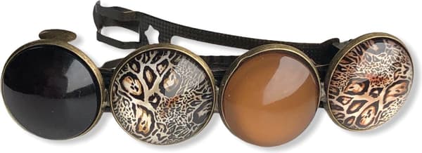 Håndlavet Hårspændesæt med 2, XL Leopard- og Zebraprint Bronze Clips til Opsat Hår og Hverdagsstyling, Brun og Sort, Gave til Kvinder