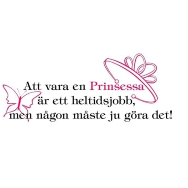 Att vara en prinsessa väggord barn