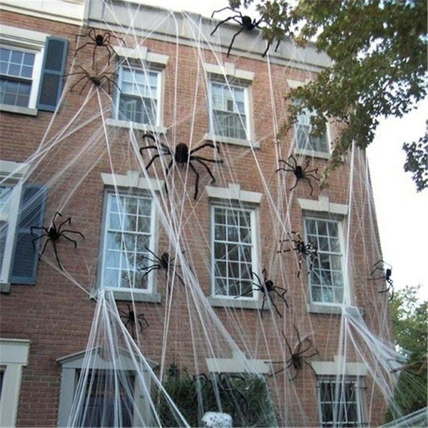 TS-50cm Svart Edderkopp Halloween Dekorasjon Spøkelseshus Rekvisitt Innendørs Utendørs Gigantisk Dekor