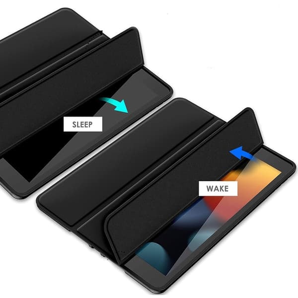 TS-Trifold Kotelo jalustalla iPad Mini / Mini 2 / Mini 3 - Musta