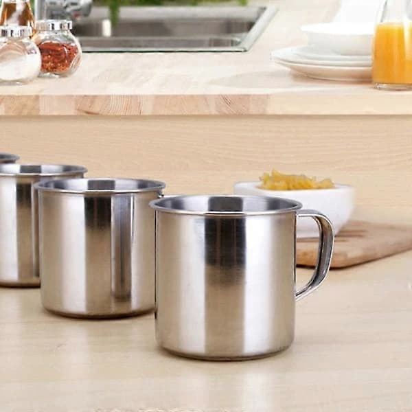 6 st Utomhuscamping Vandring Mugg Kopp Rostfritt Stål Kaffe Grön 6 st