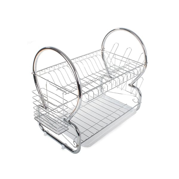 Two-Tier Dish Drying Rack - Dish Rack with Drainboard