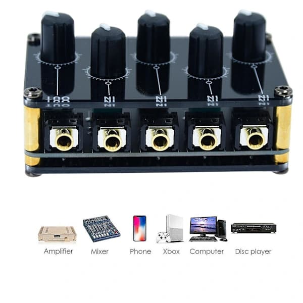 Mini 4-kanavainen 3,5 mm:n äänimikseri Pro Live Studio -konsolinauhoitus